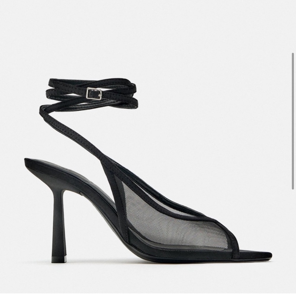 ZARA MESH HEELED SANDALS - Picture 4 of 9